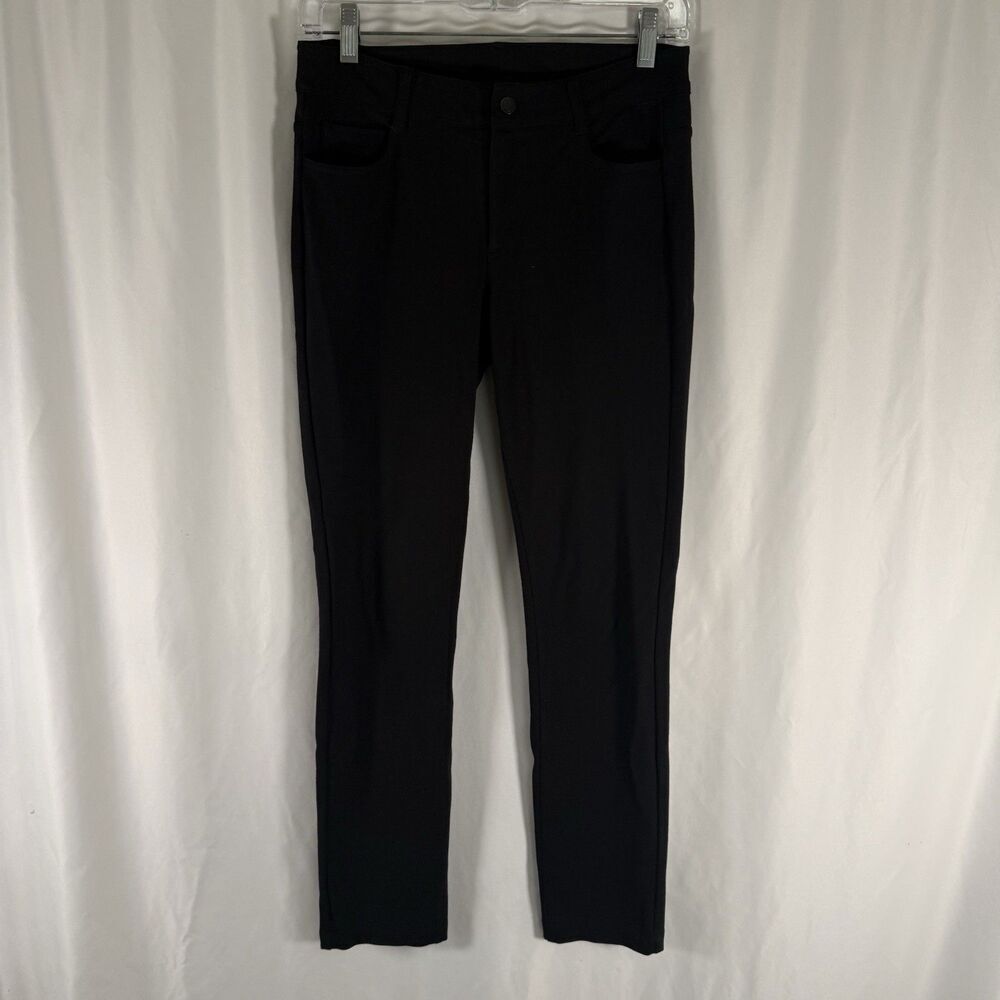 Athleta Pants Women's 2 Black Skinny Leg Pockets Stretch Button Zip